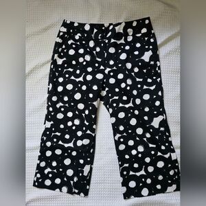 Sandro Black and White Polka Dot Cropped Pants